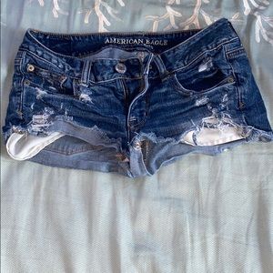 American Eagle dark wash blue shorts!